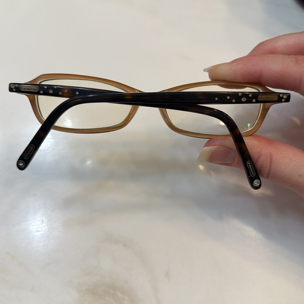 Coach Lizzie tortiseshell small rectangular eyeglasses  size 135 women’s petite - Picture 9 of 9